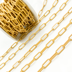 Load image into Gallery viewer, Gold Plated Matt 925 Sterling Silver Flat Paperclip Chains