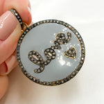 Load image into Gallery viewer, DP540A. Diamond Sterling Silver Round Love Enamel Pendant
