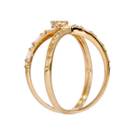 Load image into Gallery viewer, 14K Solid Gold Diamond and Baguette Cross Ring. DRN01772
