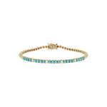 Load image into Gallery viewer, BTF65354TQ18K. 18K Solid Gold Diamond &amp; Turquoise Bracelet