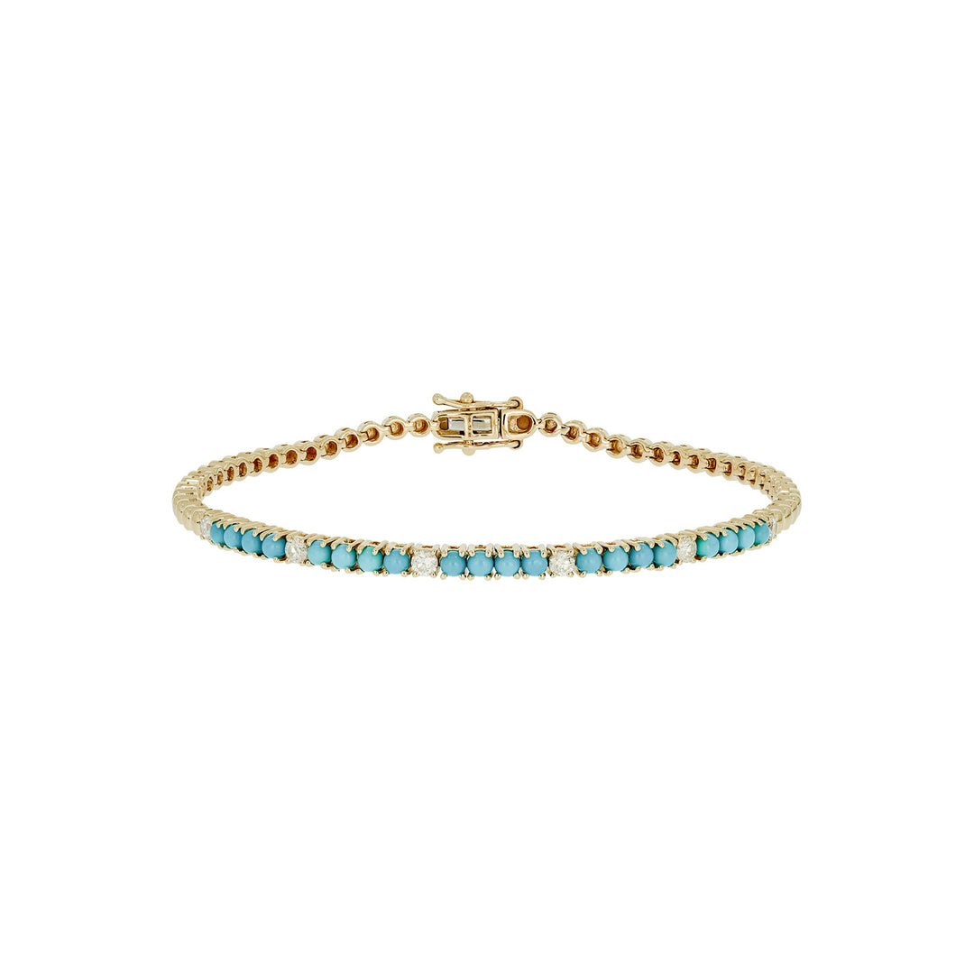 BTF65354TQ18K. 18K Solid Gold Diamond & Turquoise Bracelet