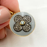 Load image into Gallery viewer, DP383A. Diamond Sterling Silver Round Flower Pendant with Gemstone
