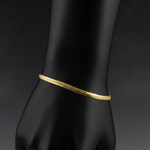 Load image into Gallery viewer, 330CCTDBRA8BR. 14K Solid Gold Flat Snake Bracelet