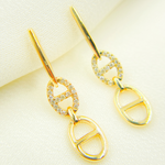 Load image into Gallery viewer, 14k Solid Gold &amp; Diamonds Dangle Gucci Style Earrings. EFC52336
