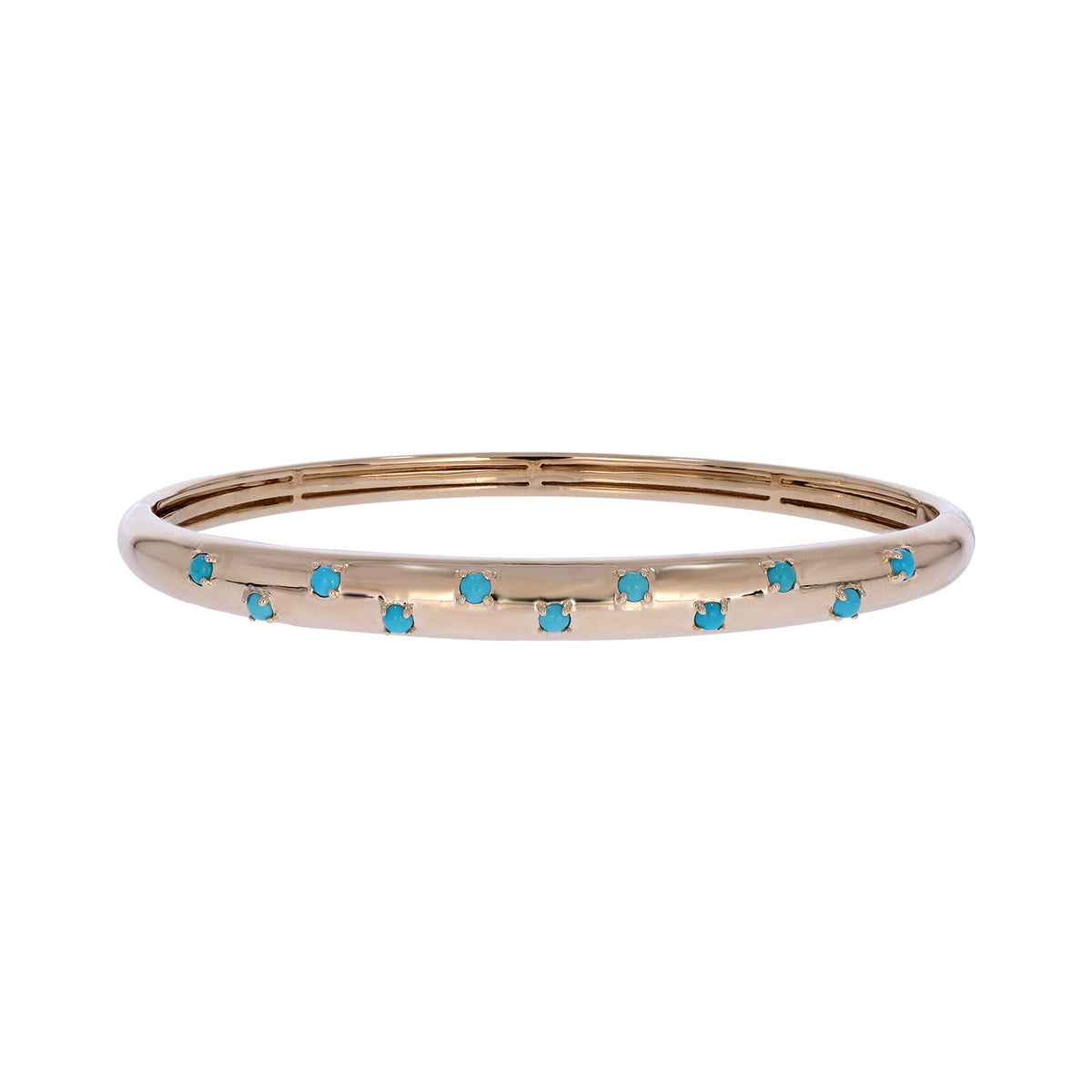 BNZ68723. 14K Solid Yellow Gold Diamond and Gemstone Bangle