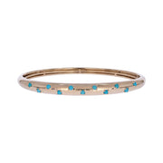 BNZ68723. 14K Solid Yellow Gold Diamond and Gemstone Bangle