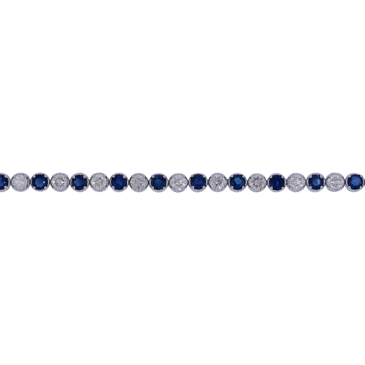 BTQ65027. 14k Solid Gold Diamond and Blue Sapphire Bracelet