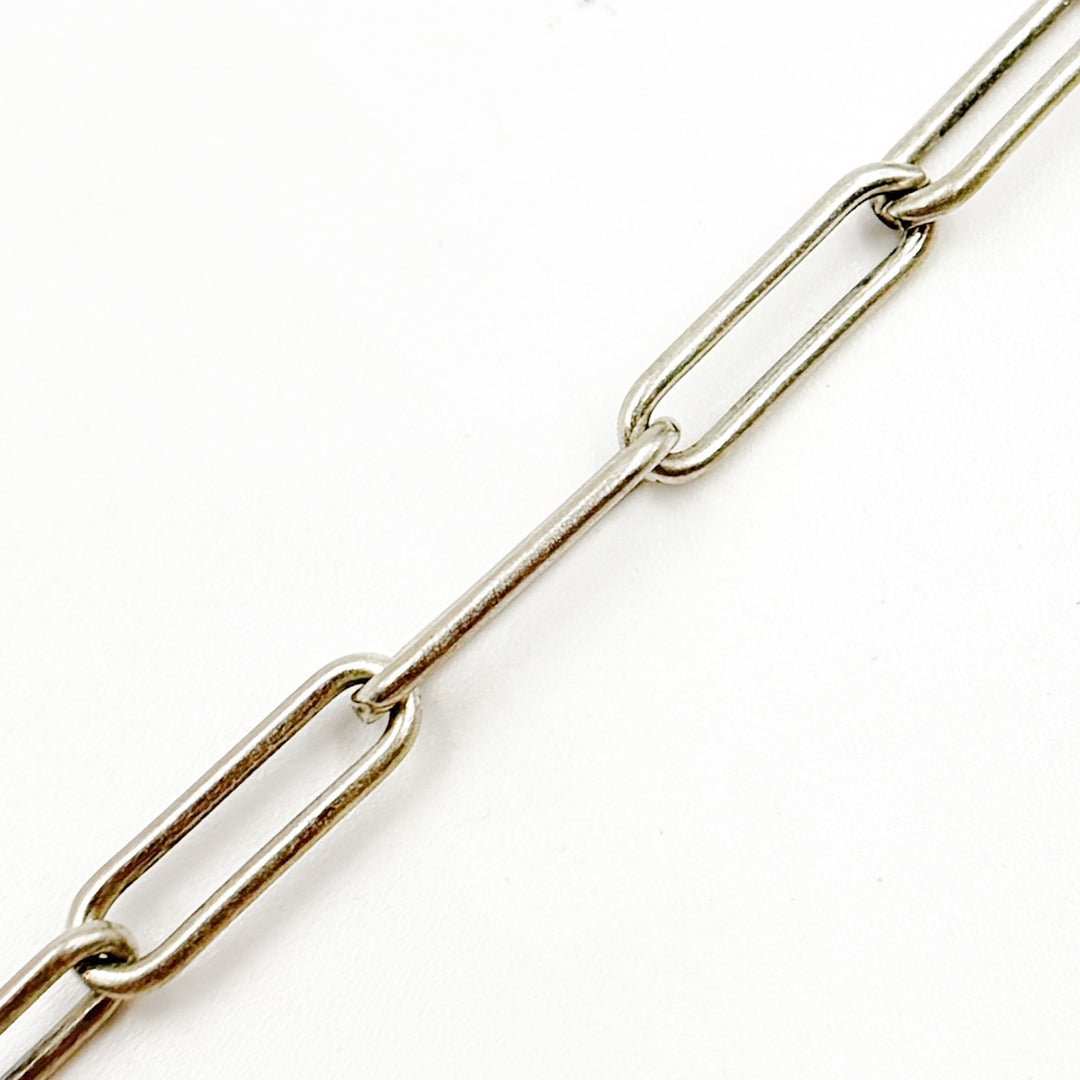 4002OX. Oxidized Sterling Silver Smooth Paperclip Chain