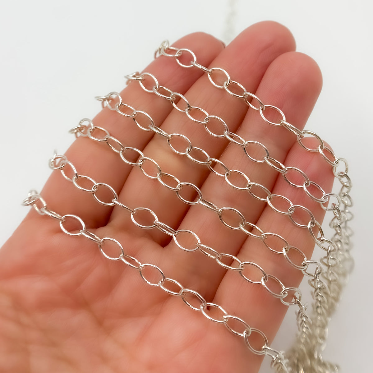 Sterling Silver Oval Cable Link Chain