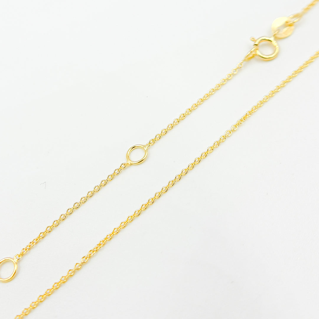 025R01LGJ08018K. 18K Solid Gold Cable Chain with Extender