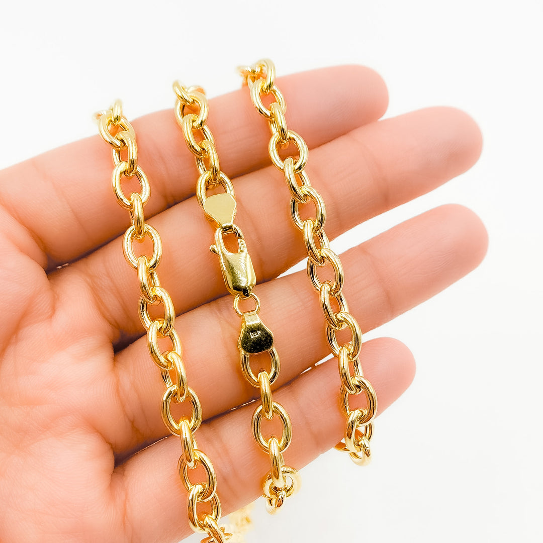 150HVI2644000. 14K Solid Gold Cable Hollow Link Chain