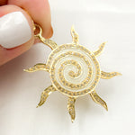 Load image into Gallery viewer, DP378A. Diamond Sterling Silver Sun Enamel Pendant
