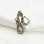 Load image into Gallery viewer, DR09. Diamond Black Rhodium Sterling Silver Organic Shape Ring
