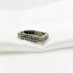 Load image into Gallery viewer, DE026. Diamond Black Rhodium Sterling Silver Square Ring
