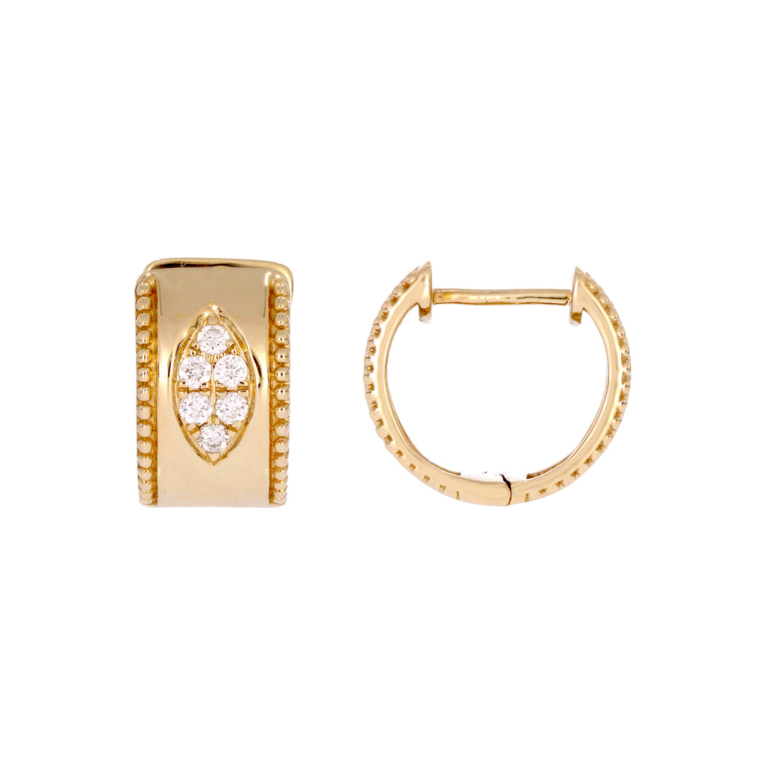 EHD57593. 14K Solid Yellow Gold Hoop Earrings
