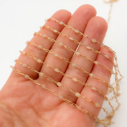 Shop Now Gold Filled Golden Shade Color Opal Enamel Cable Chains
