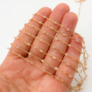 Shop Now Gold Filled Golden Shade Color Opal Enamel Cable Chains