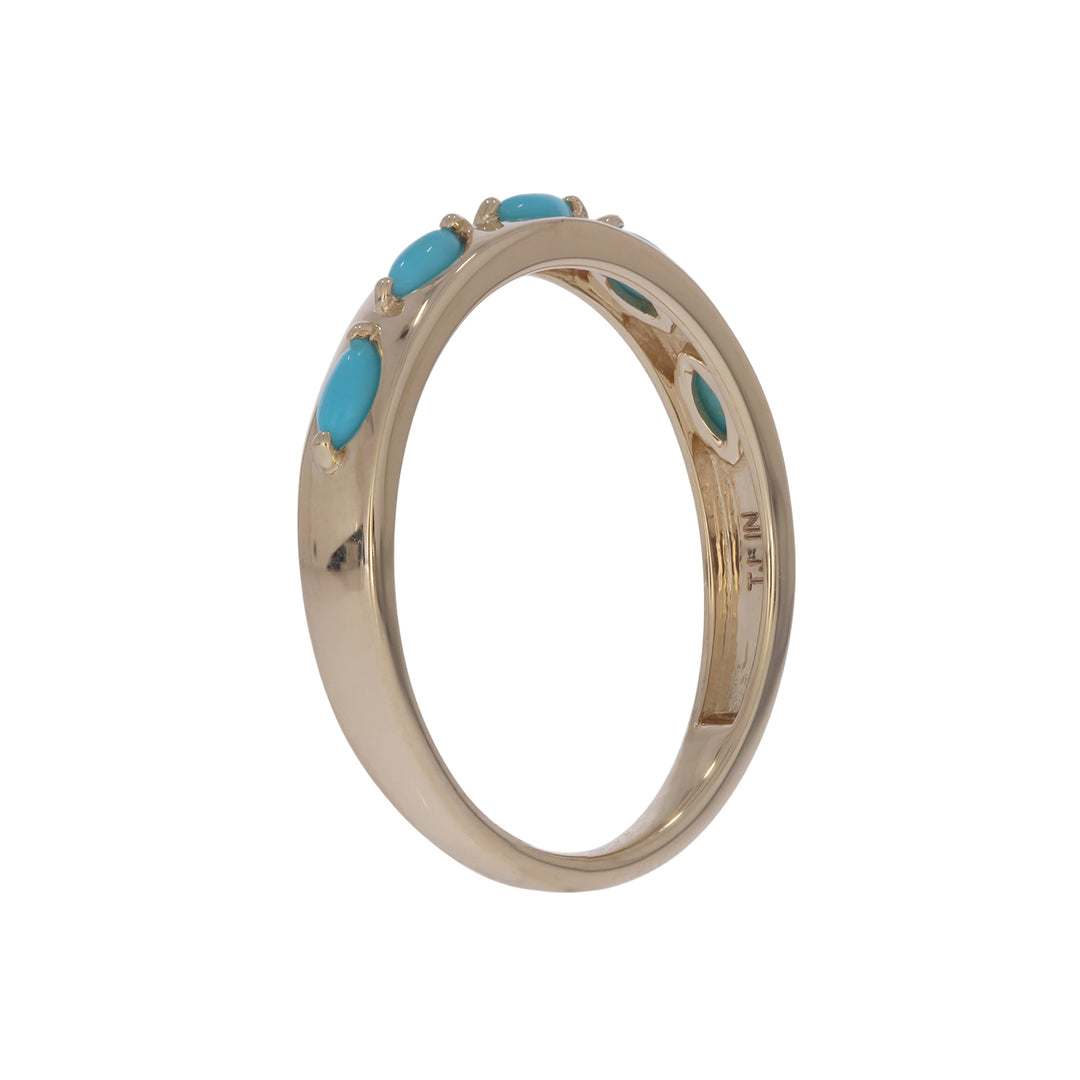 CR97432TQ4X2. 14k Solid Gold Turquoise Fancy Ring
