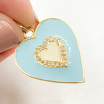 Load image into Gallery viewer, DP543A. Diamond Sterling Silver Heart Enamel Pendant
