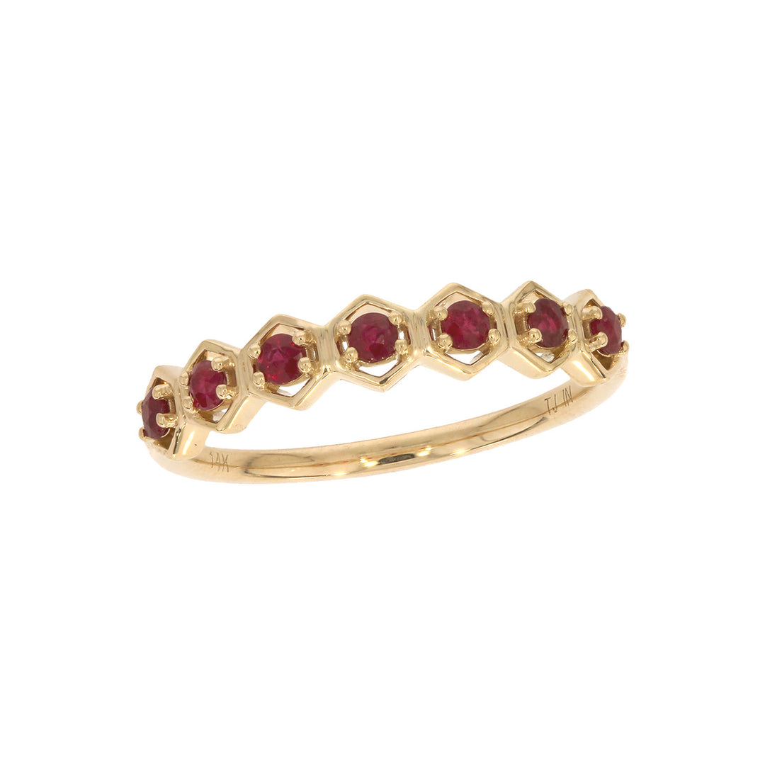RAZ02559RU. 14K Solid Gold Ruby Ring