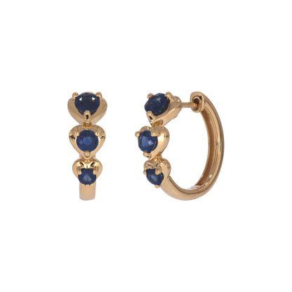 EHZ57588. 14K Solid Gold Fancy Gemstone Hoops