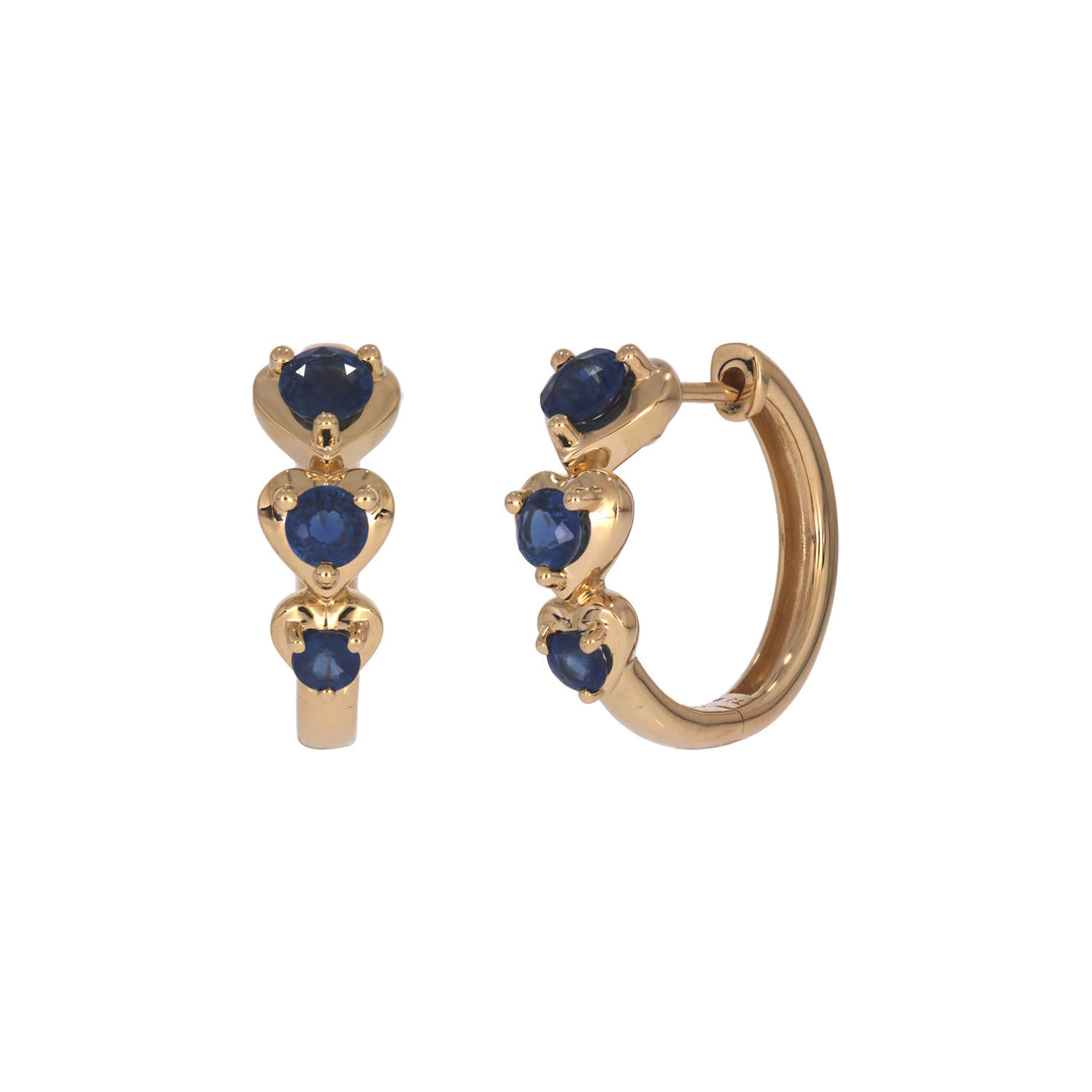 EHZ57588. 14K Solid Gold Fancy Gemstone Hoops