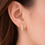 Load image into Gallery viewer, DHE00179. 14K Solid Gold Diamond Rhombus Earrings