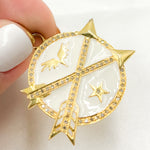 Load image into Gallery viewer, DP539A. Diamond Sterling Silver Round Arrow Enamel Pendant
