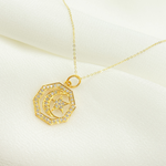 Load image into Gallery viewer, GDP210. 14K Solid Gold Diamond Octagon Moon and Star Charm
