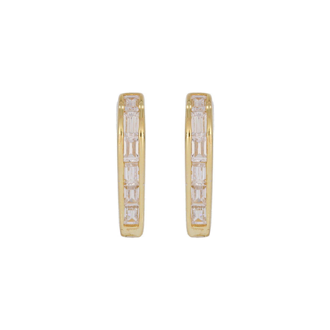 EHH57614. 14k Solid Gold Diamond Heart Hoop Earrings