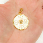 Load image into Gallery viewer, DP600A. Diamond Sterling Silver Round Compass Enamel Pendant
