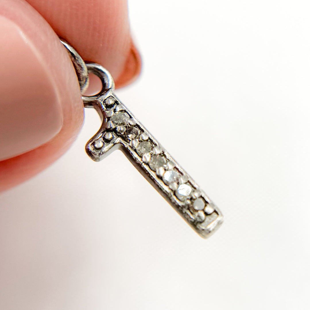 DC180. Diamond Sterling Silver Number "1" Charm