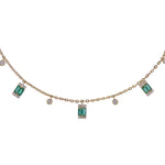 Load image into Gallery viewer, CN96316. 14K Solid Gold Gemstone and Diamond Dangle Necklace