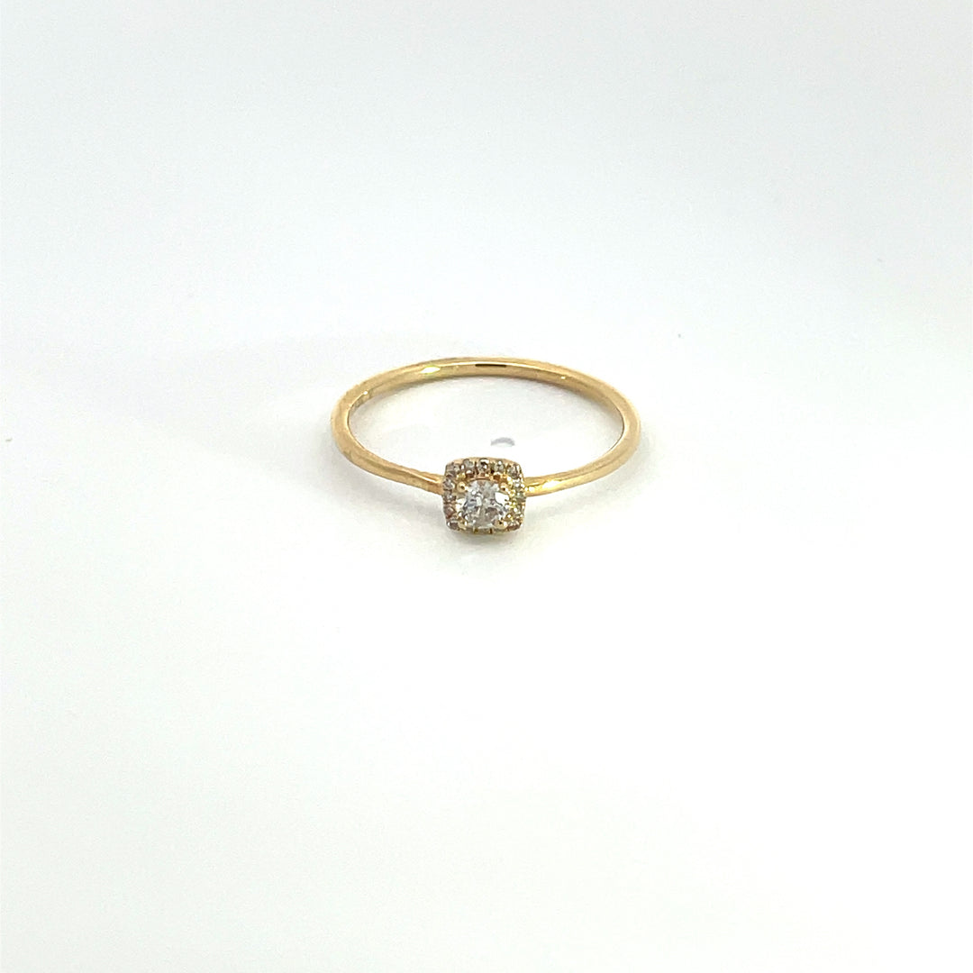 14K Solid Gold Diamond Square Ring. RFD16963