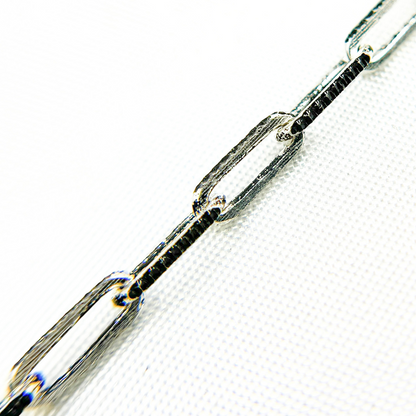 Buy Two Tone Black Rhodium and 925 Sterling Silver Paperclip Chain