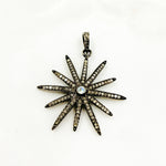 Load image into Gallery viewer, DP392. Diamond Sterling Silver Star Pendant with Gemstone
