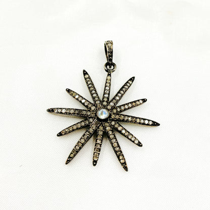 Silver Star Pendant with Gemstone