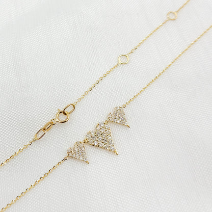 Shop 14K Solid Gold 3 Hearts Dainty Tiny Necklace