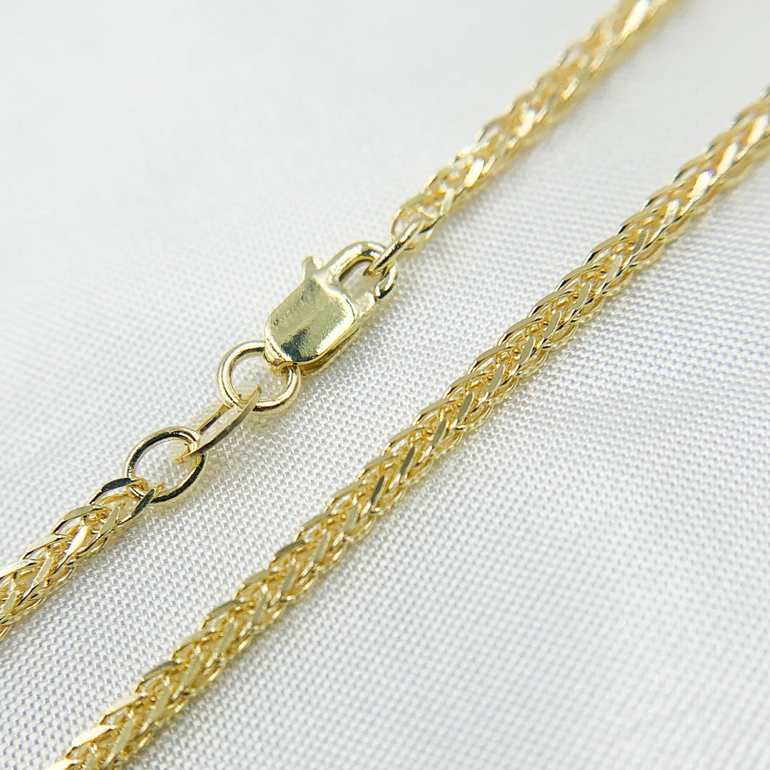 035SP3T4. 14K Solid Yellow Gold Wheat Necklace