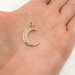 Load image into Gallery viewer, DC072. Diamond Sterling Silver Moon Pendant
