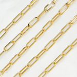 Load image into Gallery viewer, V13GP. Gold Plated 925 Sterling Silver Flat Paperclip Chain