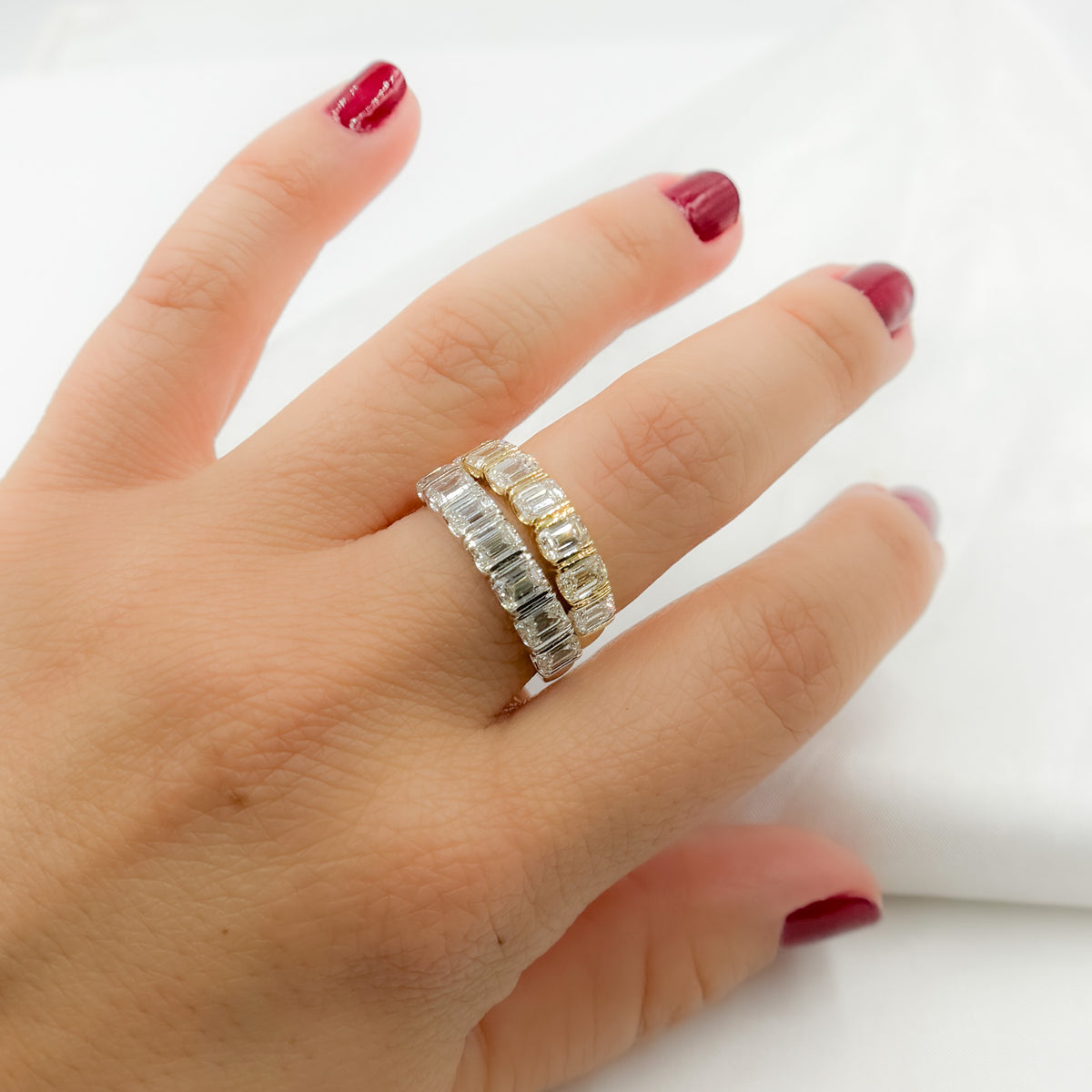 14K Solid Gold Diamond Baguette Ring.