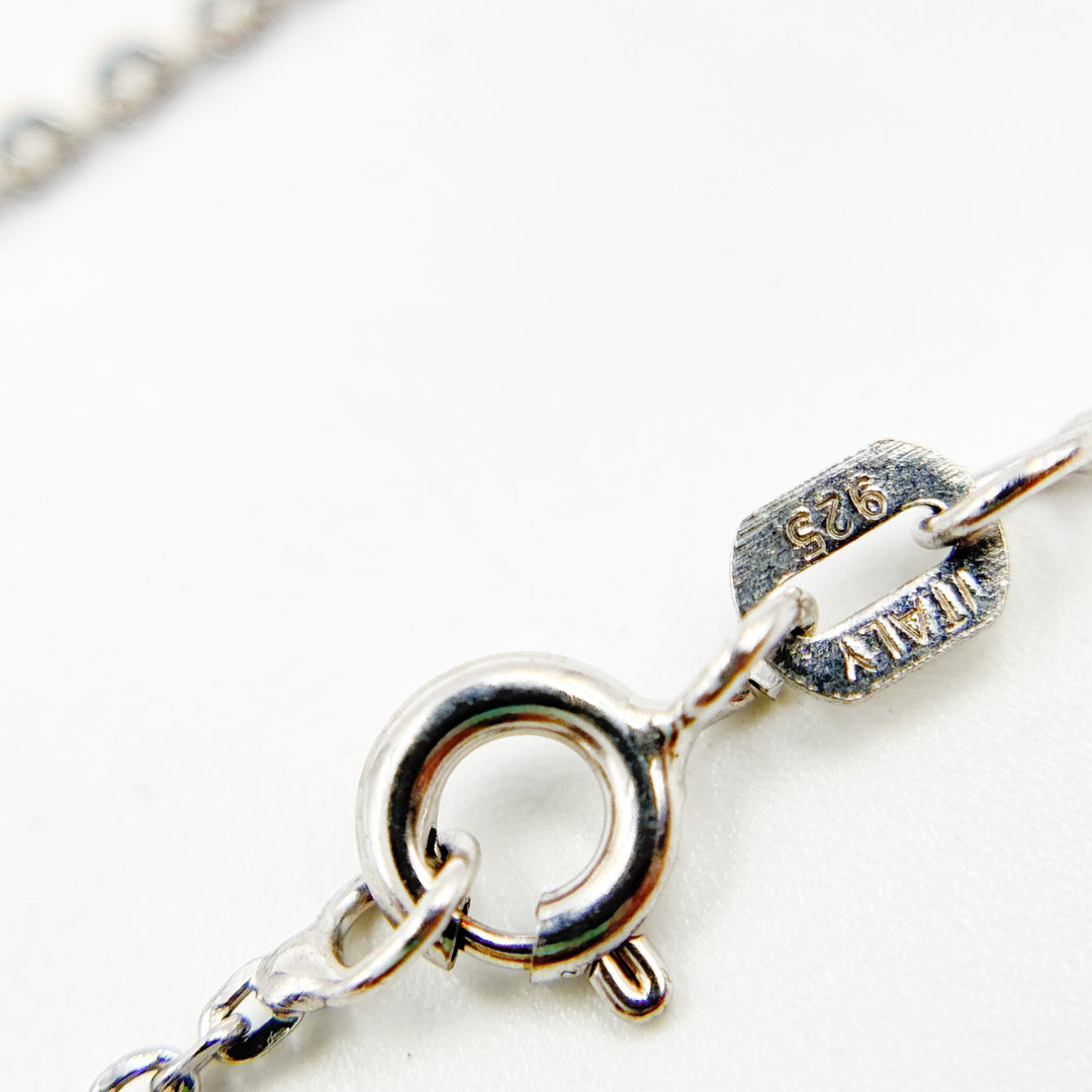 Sterling Silver Flat Round Link Necklace