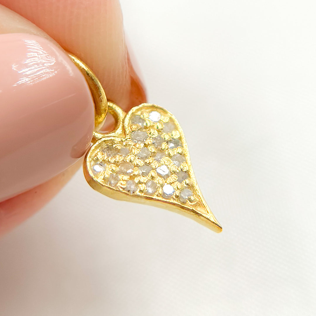 DC125. Diamond Sterling Silver Heart Charm