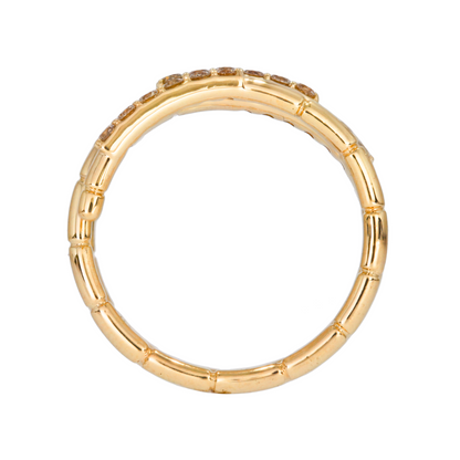 14K Solid Gold Three Rows Eternity Diamond Ring.