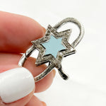 Load image into Gallery viewer, DC610A. Diamond Sterling Silver Star Enamel Trigger Clasp
