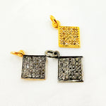 Load image into Gallery viewer, DC251. Diamond Sterling Silver Square Charm
