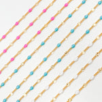 Load image into Gallery viewer, V269ENGF. 14K Gold Filled Enamel Marina Link Chains
