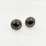 Load image into Gallery viewer, DE029. Diamond Sterling Silver Gemstone Round Studs
