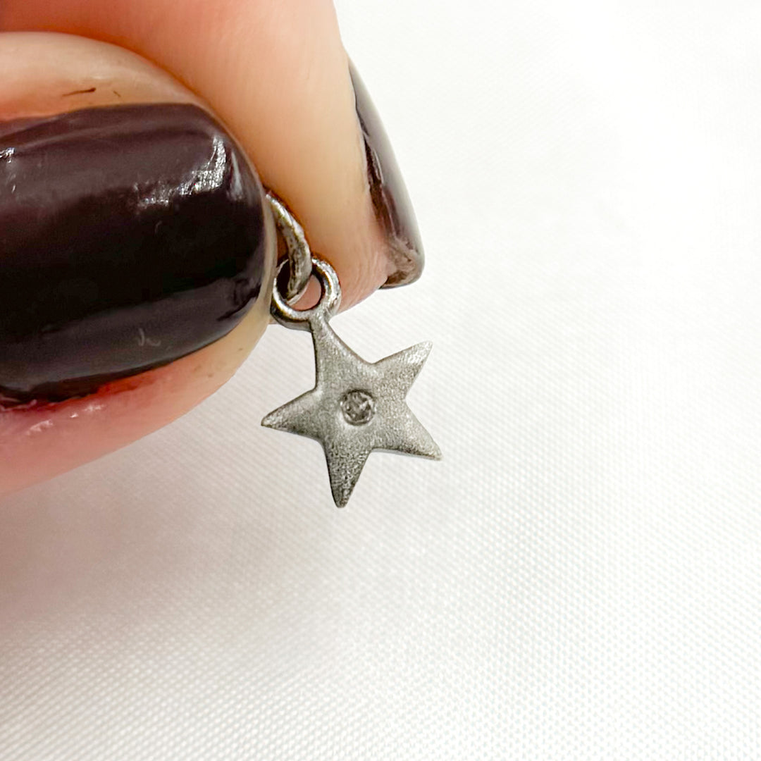 DC594. Diamond Sterling Silver Star Charm